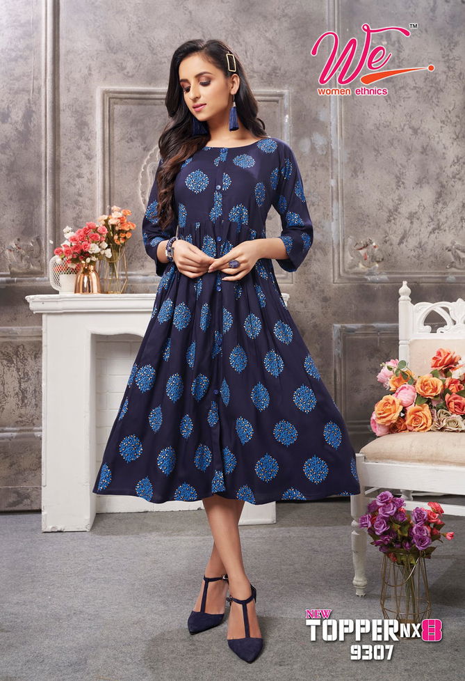 We Topper Nx 8 Printed Regular Wear Wholesale Designer Kurtis
